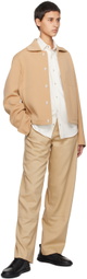 ZEGNA Beige Press-Stud Jacket