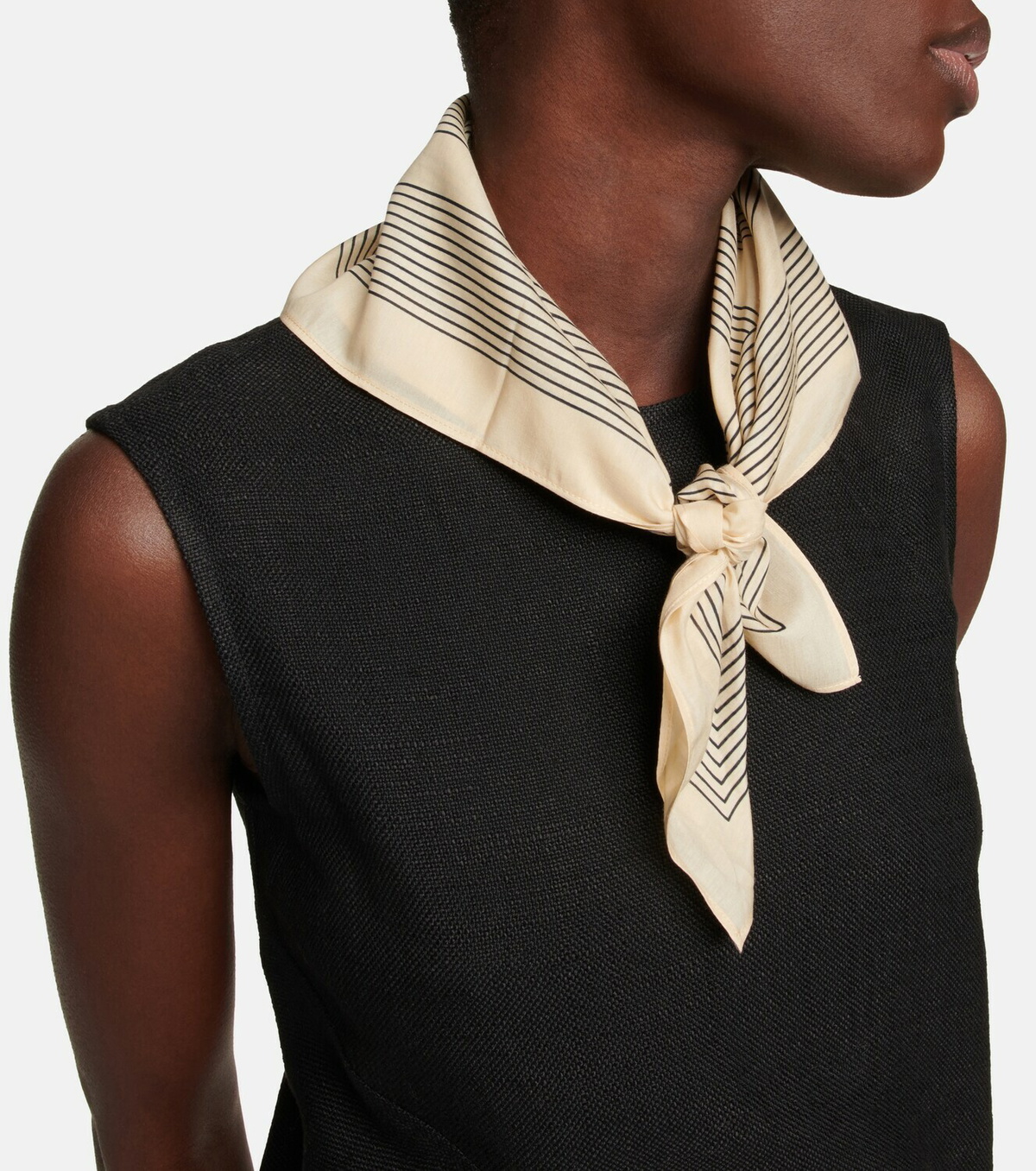 ★送料 関税込★TOTEME★KNOTTED MONOGRAM SILK SCARF★ Knotted monogram silk scarf brown | Parallel