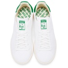 adidas Originals White and Green Stan Smith OG PK Sneakers