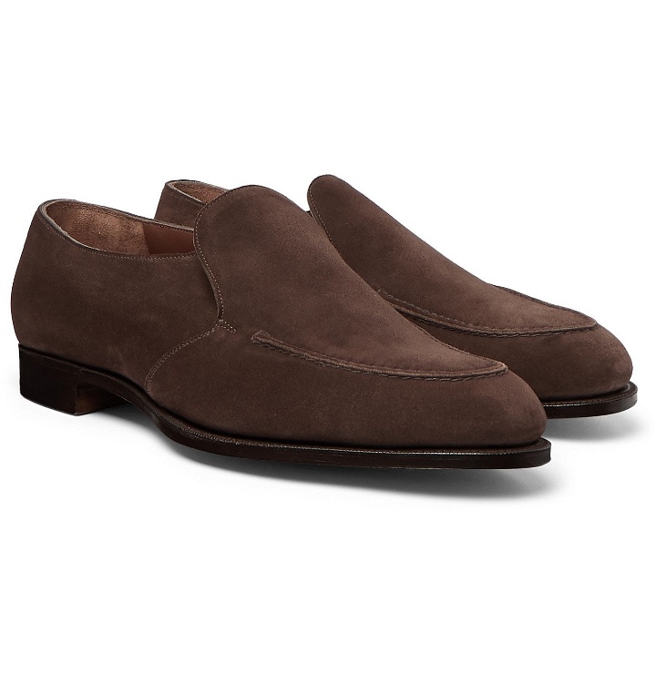 Photo: Edward Green - Lewes Suede Loafers - Brown