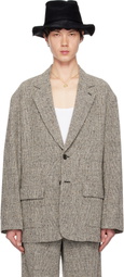 International Gallery BEAMS Black & White Drapey Blazer