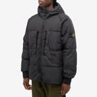 Stone Island Men's Crinkle Reps Hooded Down Jacket in Black