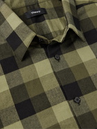 Theory - Irving Checked Brushed Cotton-Flannel Shirt - Green