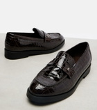 Jimmy Choo Ivy croc-effect patent leather loafers