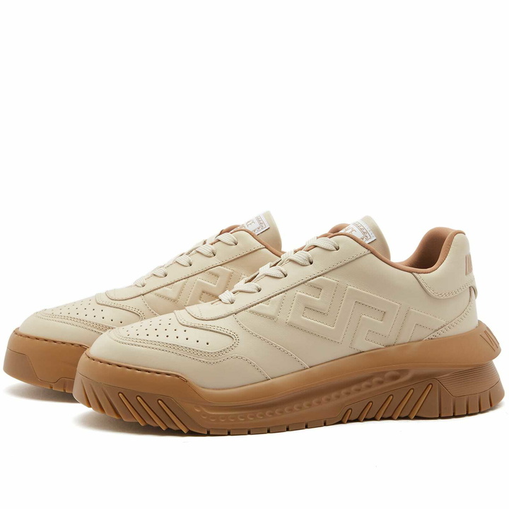 Photo: Versace Men's Greca Chunky Sneakers in Beige