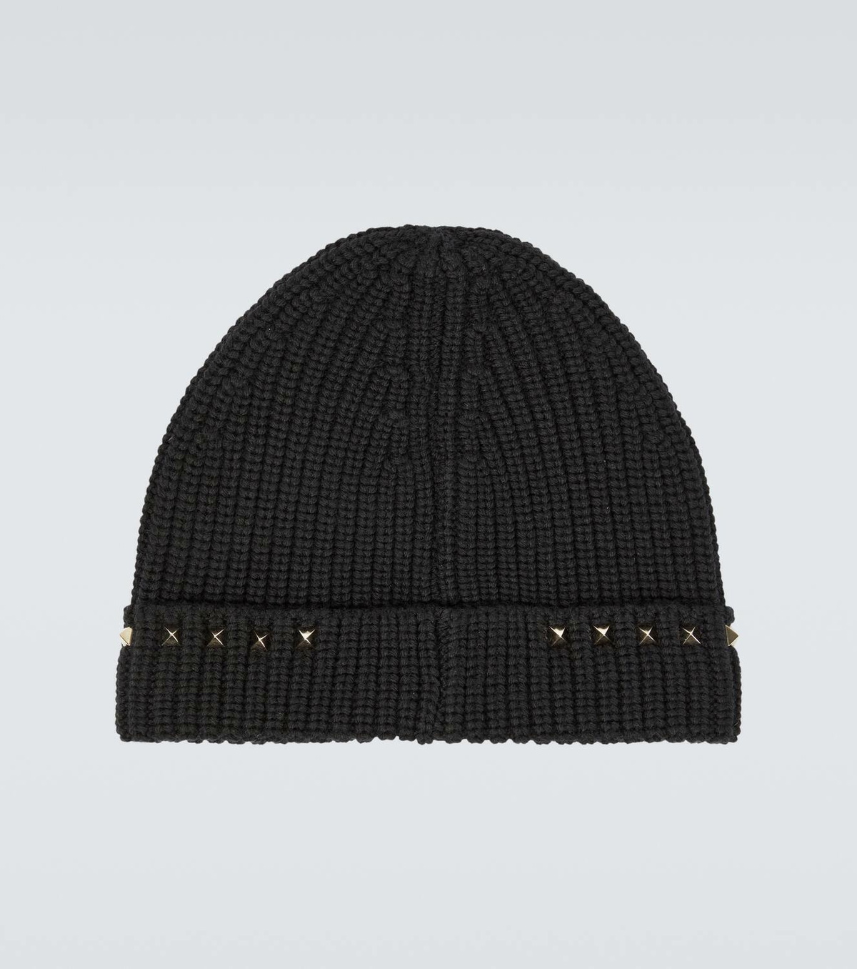Valentino Garavani Rockstud ribbed-knit wool beanie