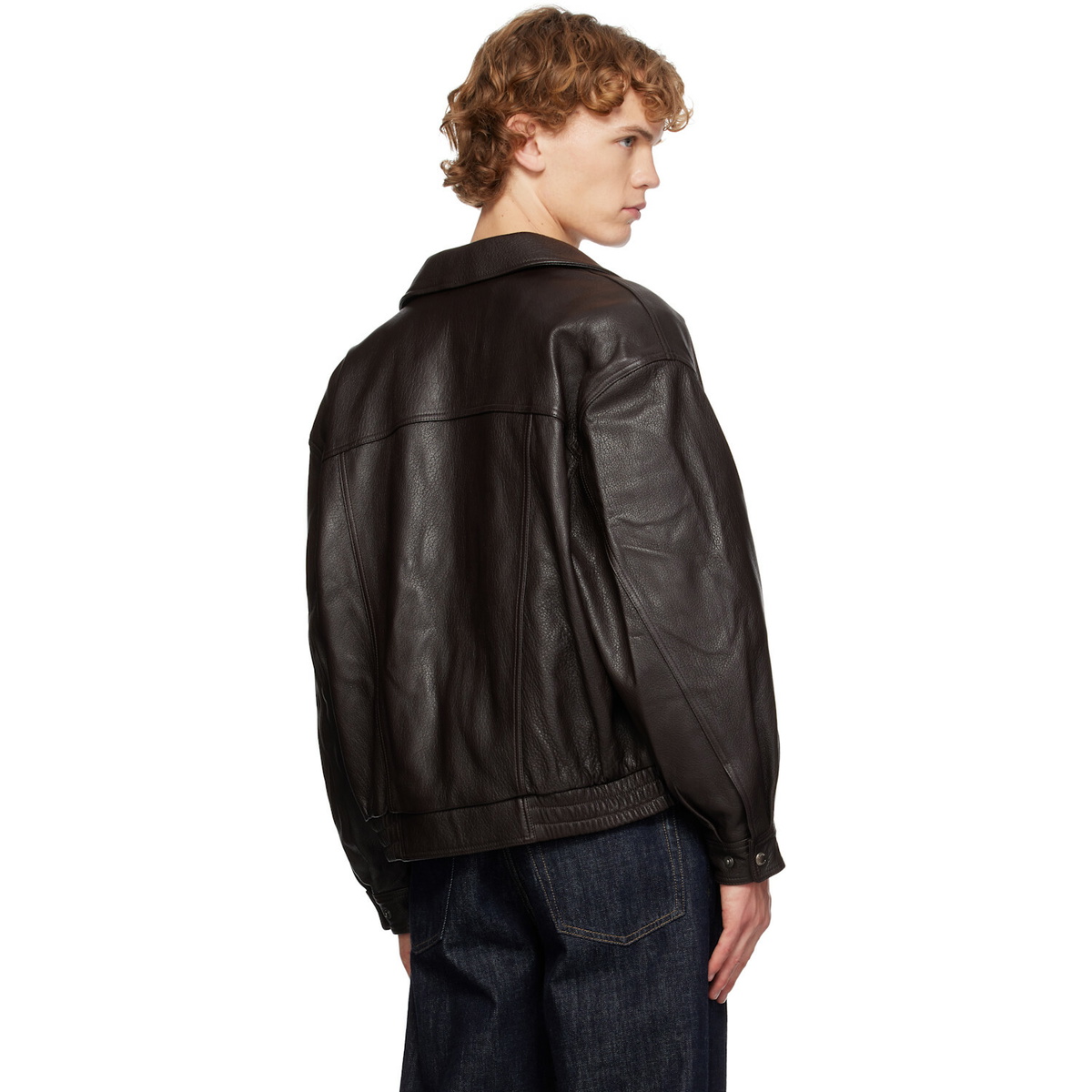 Dunst Brown Oversized Vintage Leather Jacket