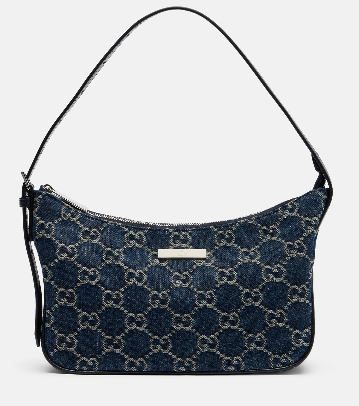 Gucci Lady Lunetta GG Small denim shoulder bag