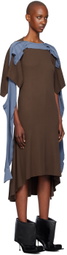 Kiko Kostadinov Brown & Blue Circe Midi Dress