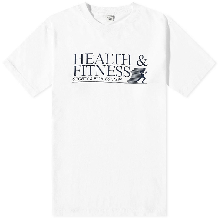 Photo: Sporty & Rich Men's Health & Fitness T-Shirt in White/Navy