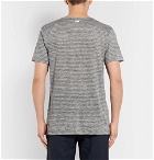 Schiesser - Helmut Striped Mélange Linen T-Shirt - Men - Gray