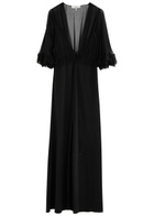 Chloe Ruffled Silk-chiffon and Crepe Maxi Dress Black