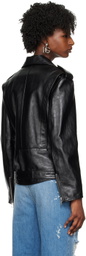 Dolce & Gabbana Black Pin-Buckle Belt Leather Jacket