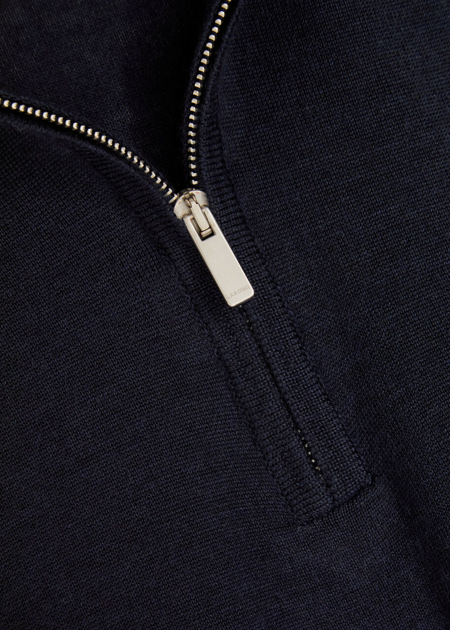 Lardini Fine-knit Wool-blend Polo Shirt Navy