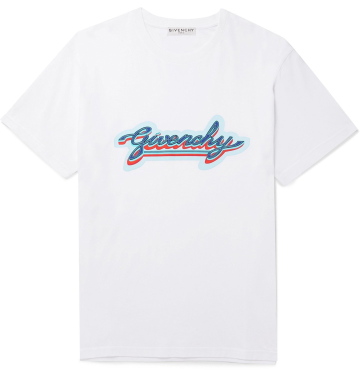 Photo: GIVENCHY - Logo-Print Cotton-Jersey T-Shirt - White