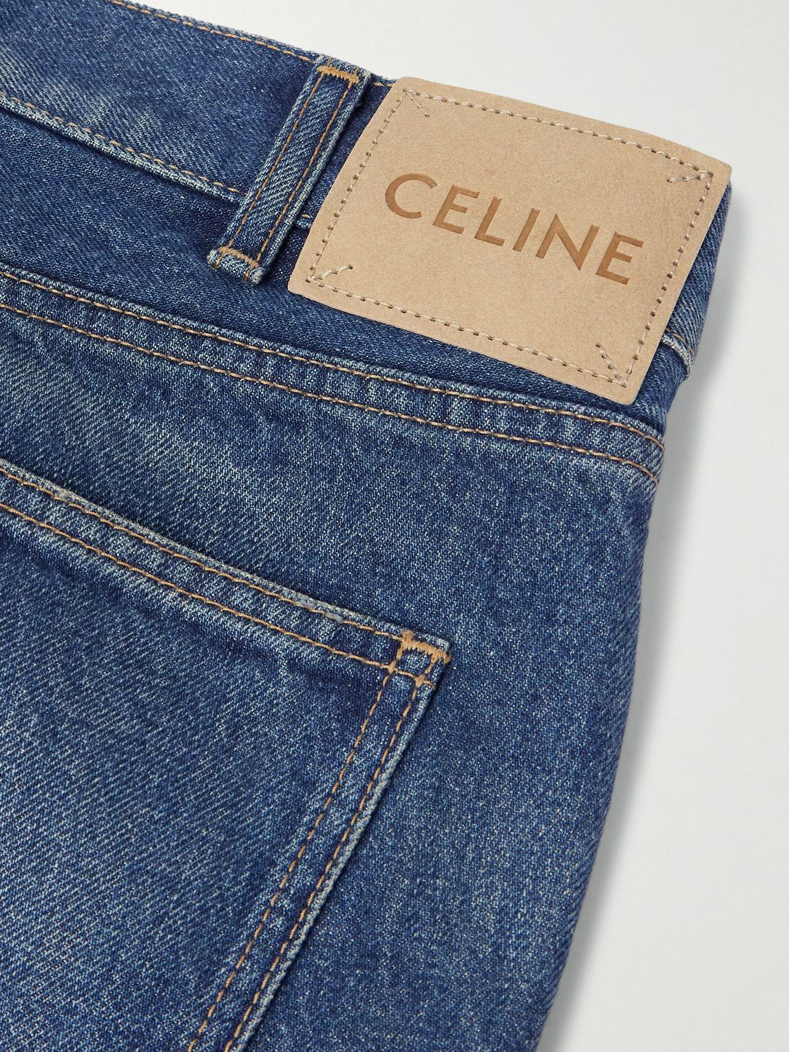 CELINE - Marco Flared Frayed Jeans - Blue