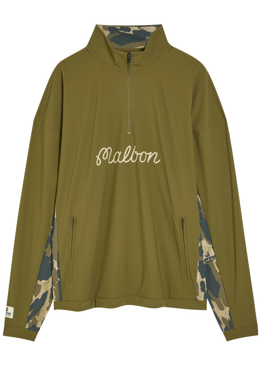 Malbon Tour Divot Logo Camouflage Half-zip Stretch-jersey Jacket Multicoloured