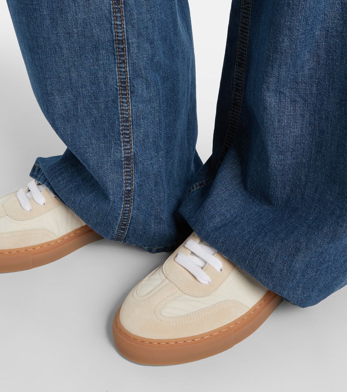 Brunello Cucinelli Monili suede-trimmed sneakers