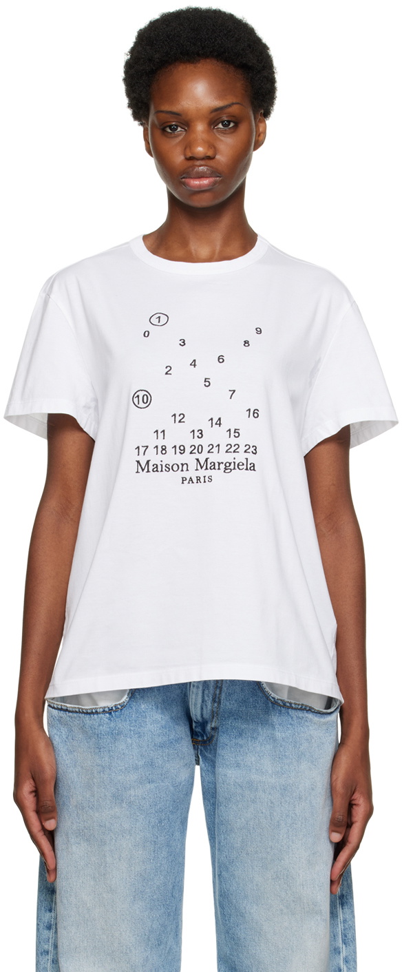 Maison Margiela: Black Embroidered T-Shirt