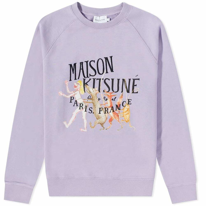 Photo: Maison Kitsuné x Olympia Le Tan Palais Royal Crew Sweat in Misty Lilac