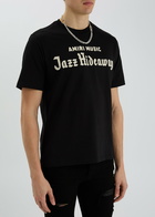 Amiri Jazz Hideaway Embroidered Cotton T-shirt Black