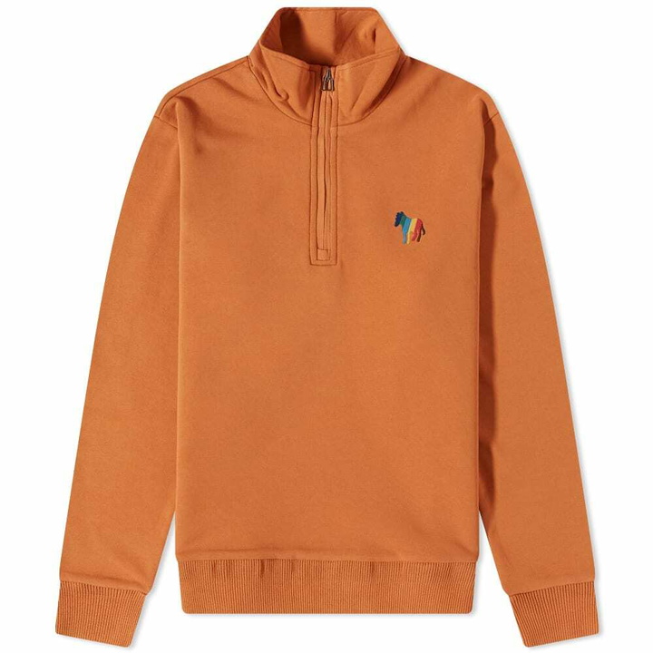 Photo: Paul Smith Men's New Zebra Half Zip Sweat in Orange