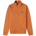 Paul Smith Men's New Zebra Half Zip Sweat in Orange