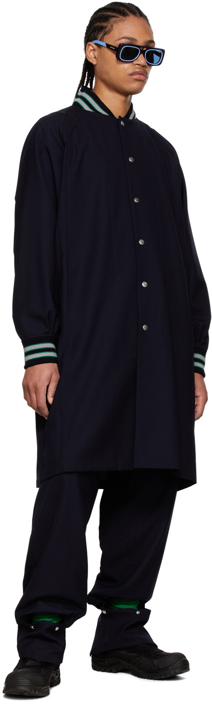 Kiko Kostadinov Navy Futur Rib Coat Kiko Kostadinov