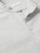 Altea - Clark Grandad-Collar Herringbone Cotton Shirt - Gray