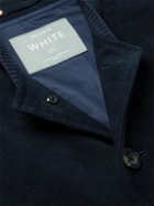 Private White V.C. - Cotton-Blend Moleskin Bomber Jacket - Blue