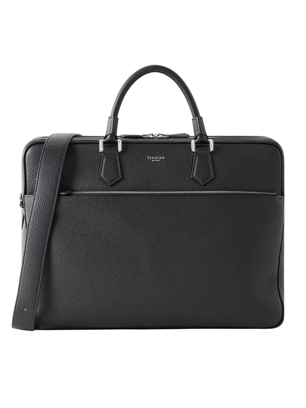 Photo: Serapian - Full-Grain Leather Briefcase - Black