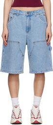 Dime Blue Carpenter Denim Shorts