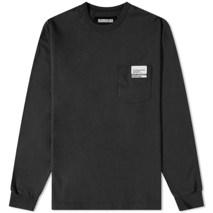 Photo: Neighborhood Men's Long Sleeve Classic Pocket T-Shirt in Black