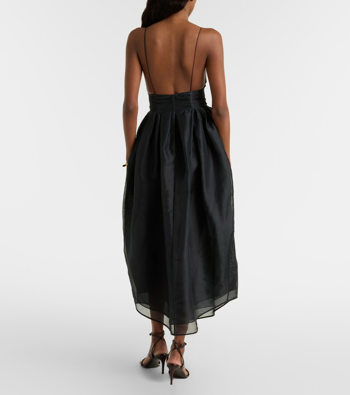 Khaite Colette silk tulle midi dress