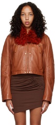 Helmut Lang Tan Astro Leather Jacket