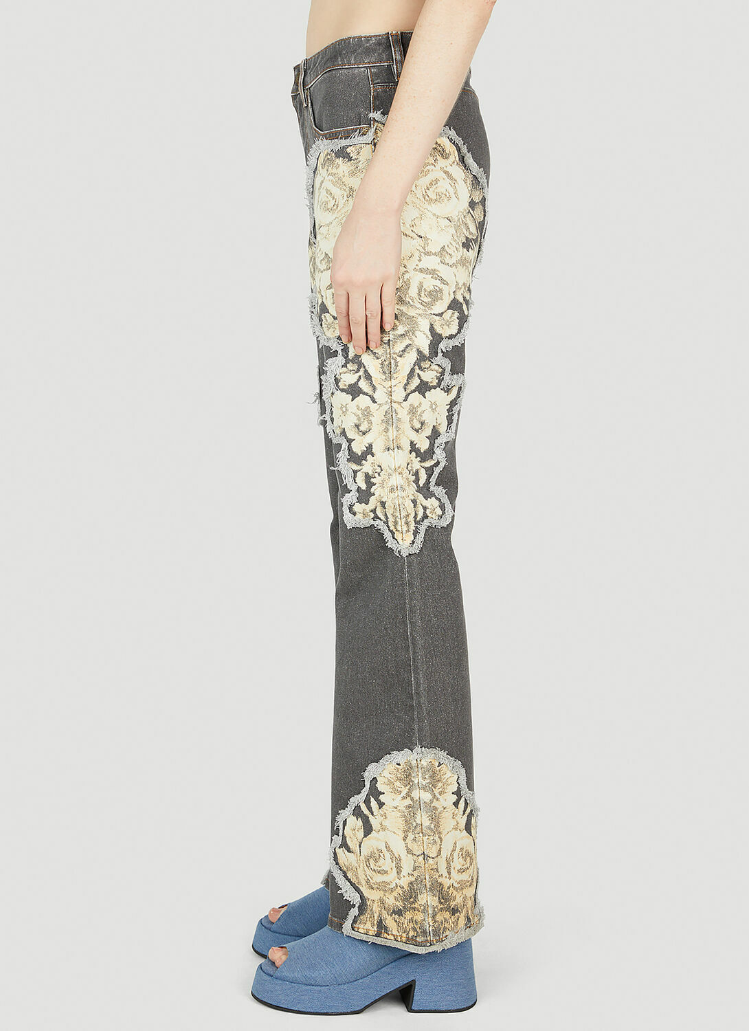Guess USA Floral Printed Flared Jeans