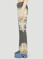 Guess USA Floral Printed Flared Jeans