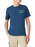 MC2 Saint Barth Man Cotton T-shirt With Finchè Cè Gin Cè Speranza Embroidery