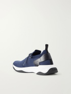 Berluti - Shadow Leather-Trimmed Mesh Sneakers - Blue