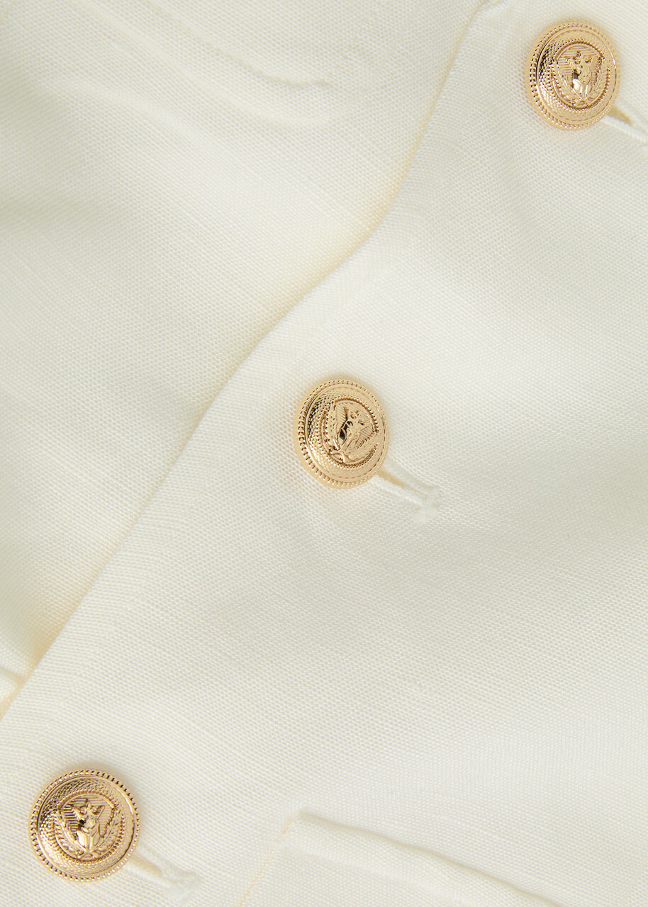 Paige Reign Linen-blend Blazer White