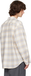 Solid Homme Yellow & Gray Wool Cotton Check Shirt