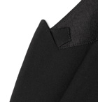 SAINT LAURENT - Faux Leather-Trimmed Wool-Gabardine Blazer - Black