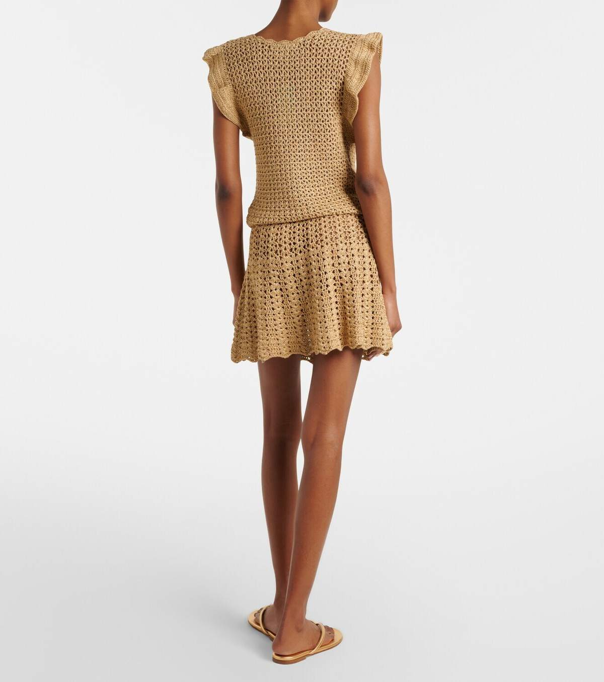 Melissa Odabash Annalise crochet lamé minidress