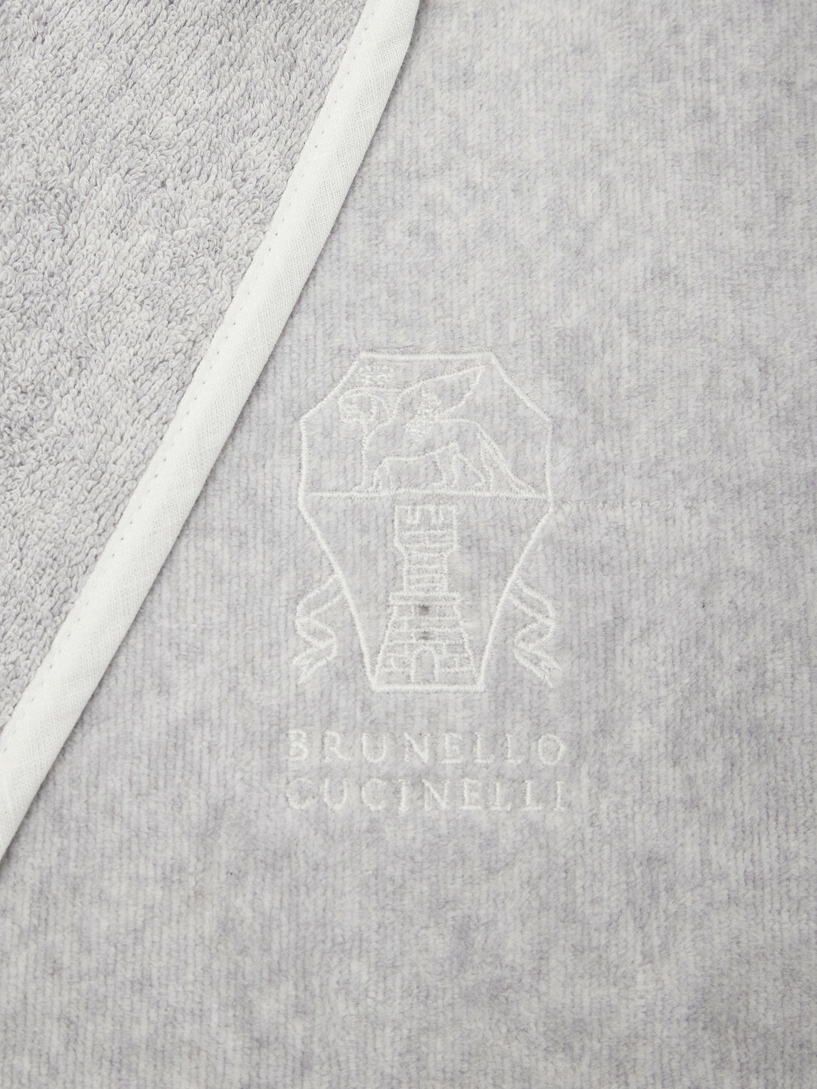 Brunello Cucinelli - Logo-Embroidered Cotton-Terry Bathrobe - Gray