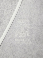 Brunello Cucinelli - Logo-Embroidered Cotton-Terry Bathrobe - Gray