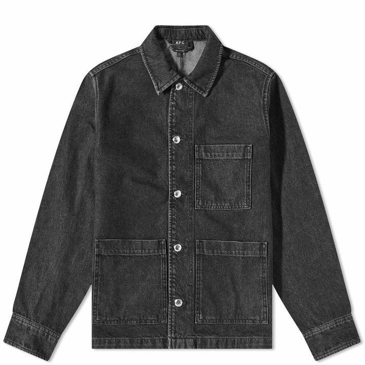 Photo: A.P.C. Men's A.P.C Nathanael Denim Chore Jacket in Faux Black