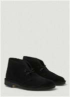 Low Heel Desert Lace Up Boots in Black