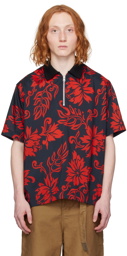 sacai Red & Navy Floral Shirt