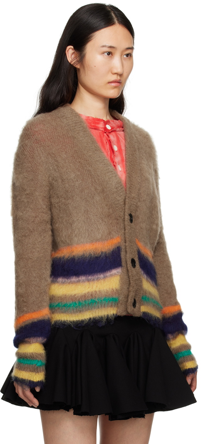 Edward Cuming Beige Striped Cardigan