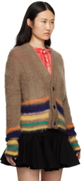 Edward Cuming Beige Striped Cardigan